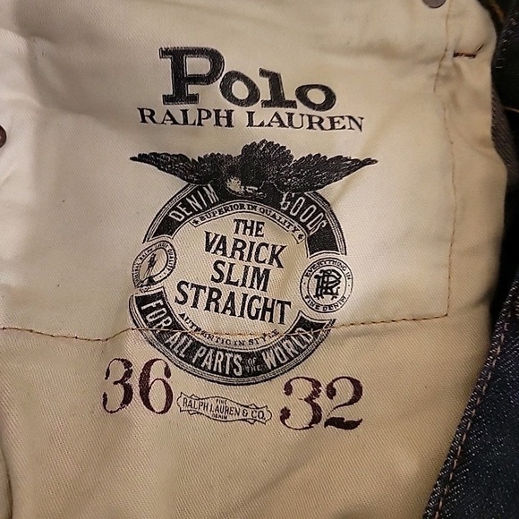 Polo Ralph Lauren PRL Jeans Mens‎ 36x32 (36x33) Varick Slim Straight Blue Denim - Picture 9 of 14